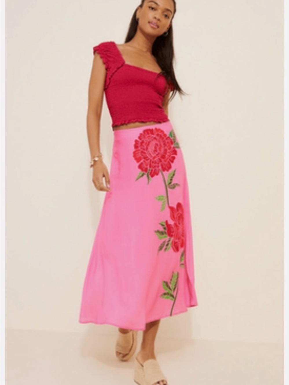 Farm Rio for Anthropologie midi skirt. Size M